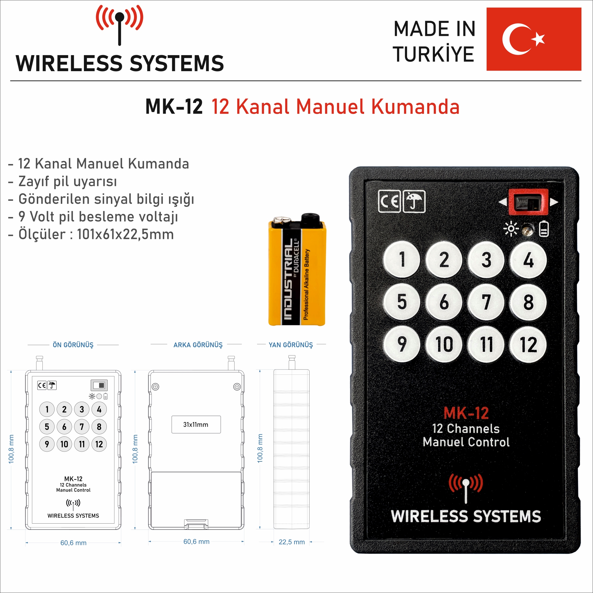 MK-12 12 Kanal Manuel Kumanda